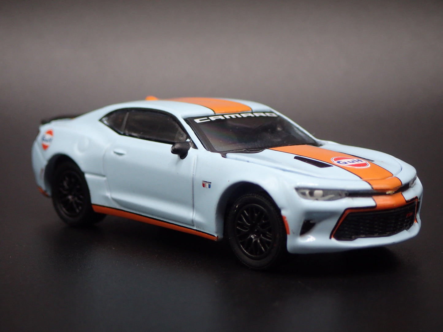2016-2024 CHEVY CHEVROLET CAMARO SS GULF 1:64 SCALE DIORAMA DIECAST MODEL CAR