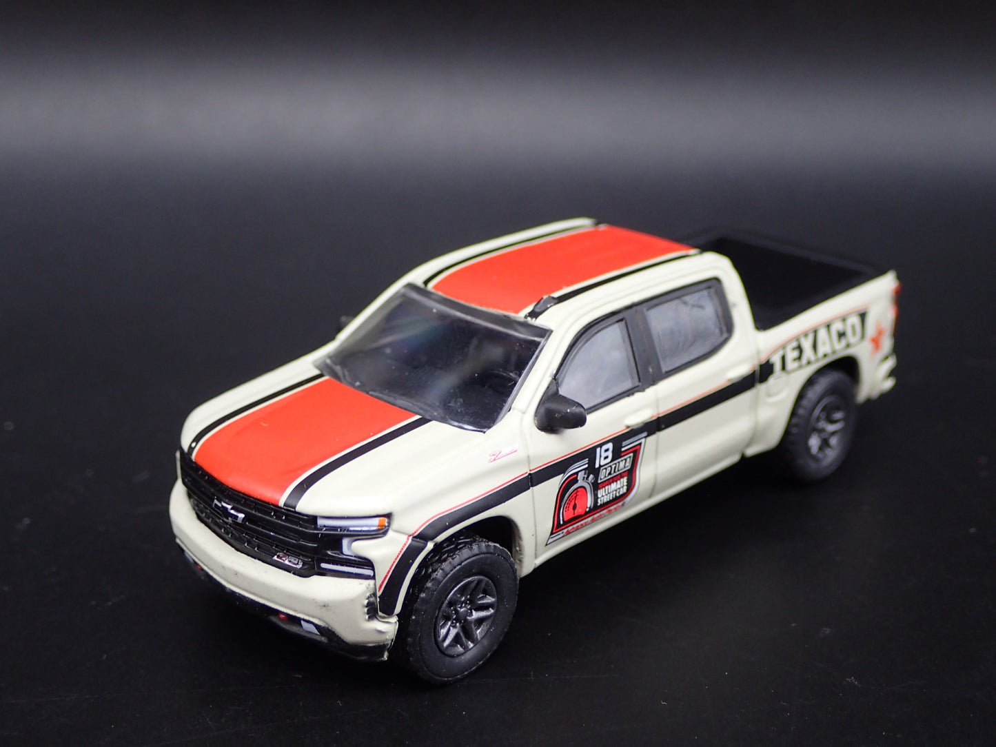 2021 CHEVROLET SILVERADO TRUCK TEXACO RACING HITCH 1:64 SCALE DIECAST MODEL CAR