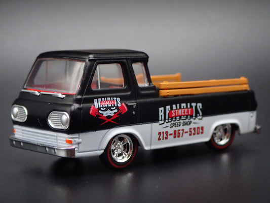 1964 64 FORD ECONOLINE PICKUP TRUCK BLACK 1:64 SCALE DIORAMA DIECAST MODEL CAR