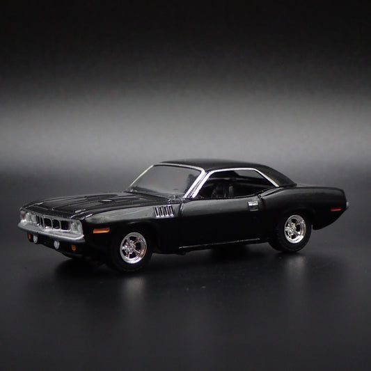1971 71 PLYMOUTH CUDA MUSCLE CAR BLACK 1:64 SCALE COLLECTIBLE DIECAST MODEL CAR