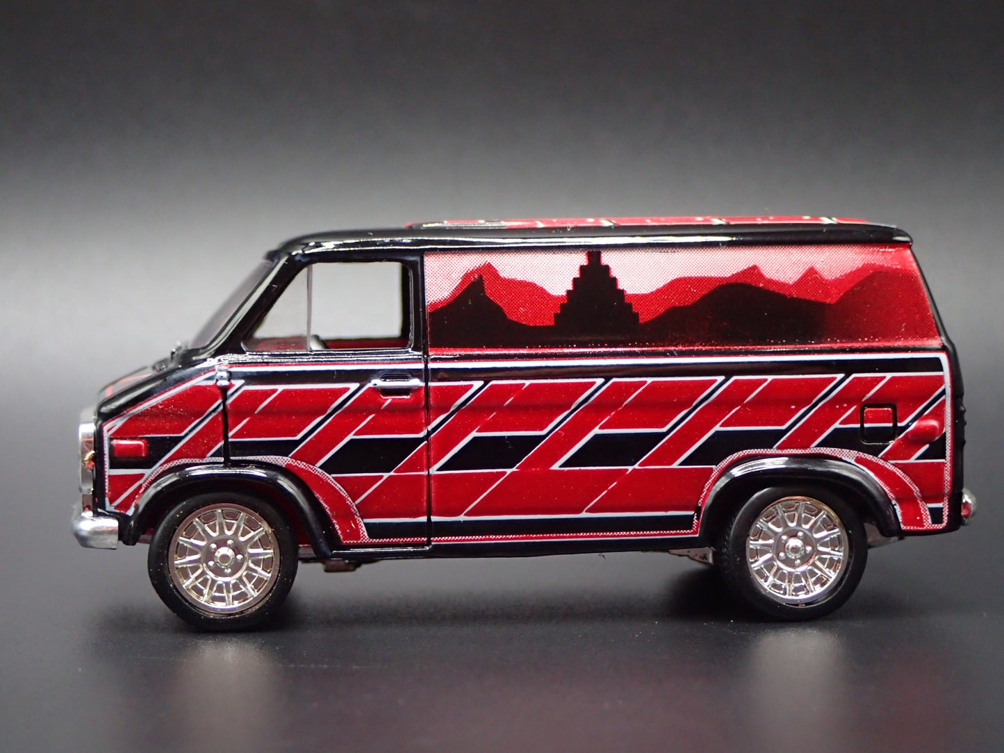 1971-1977 CHEVY CHEVROLET VAN G10 LOWRIDER BLACK 1:64 SCALE DIECAST MODEL CAR