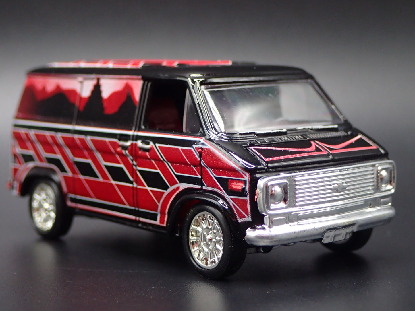 1971-1977 CHEVY CHEVROLET VAN G10 LOWRIDER BLACK 1:64 SCALE DIECAST MODEL CAR