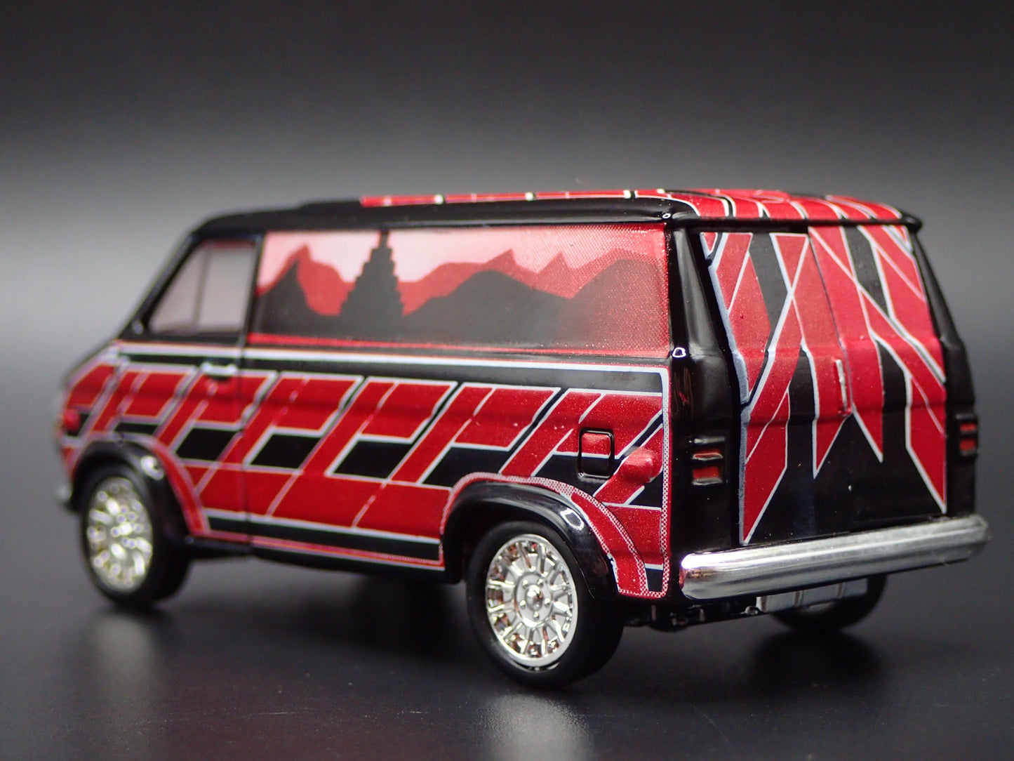 1971-1977 CHEVY CHEVROLET VAN G10 LOWRIDER BLACK 1:64 SCALE DIECAST MODEL CAR