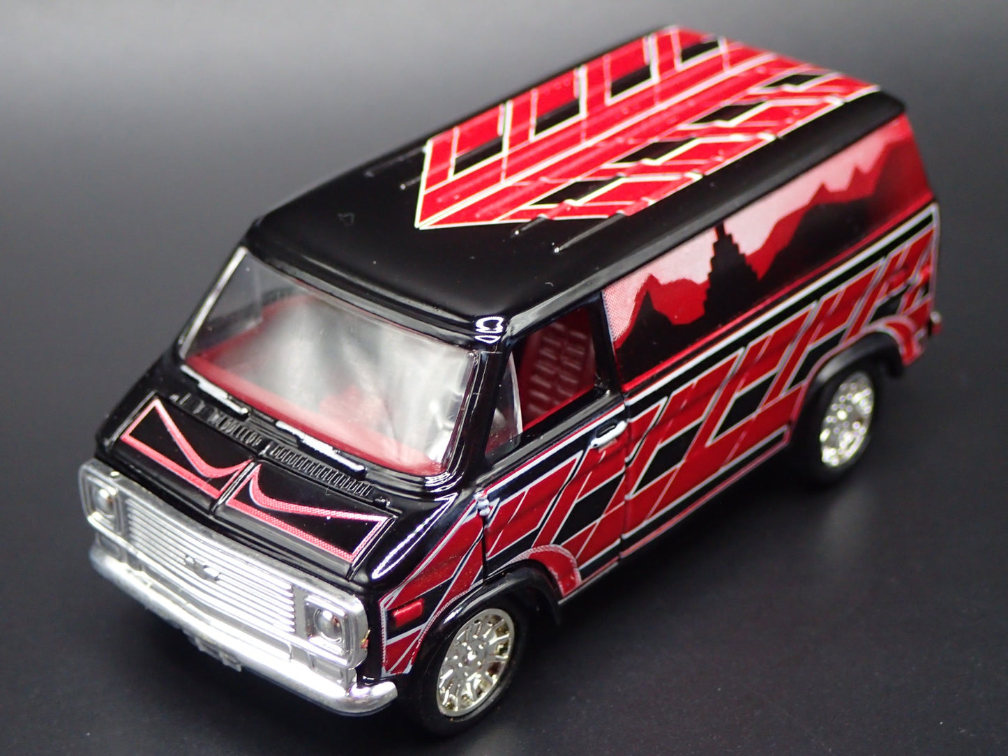 1971-1977 CHEVY CHEVROLET VAN G10 LOWRIDER BLACK 1:64 SCALE DIECAST MODEL CAR