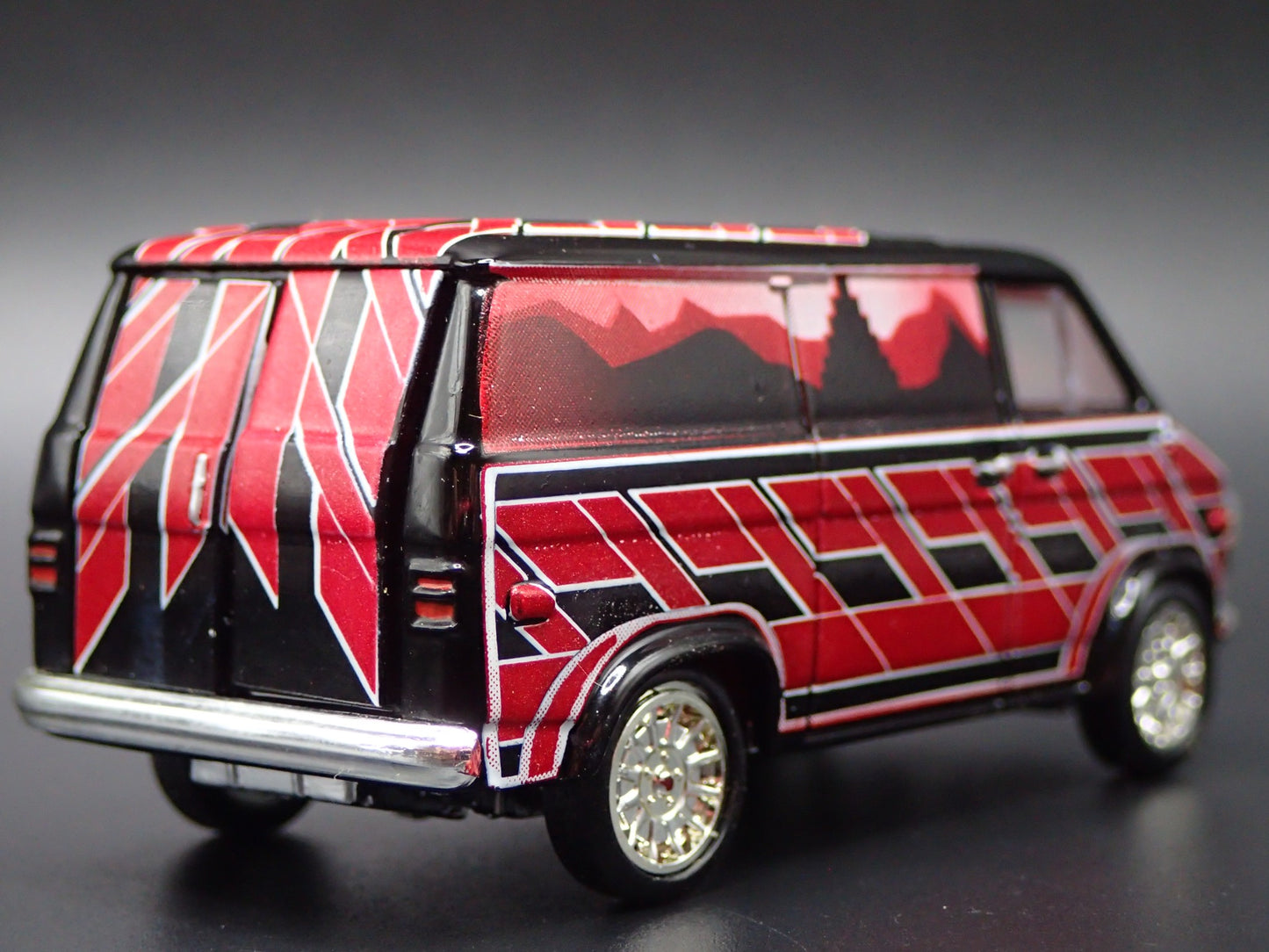 1971-1977 CHEVY CHEVROLET VAN G10 LOWRIDER BLACK 1:64 SCALE DIECAST MODEL CAR