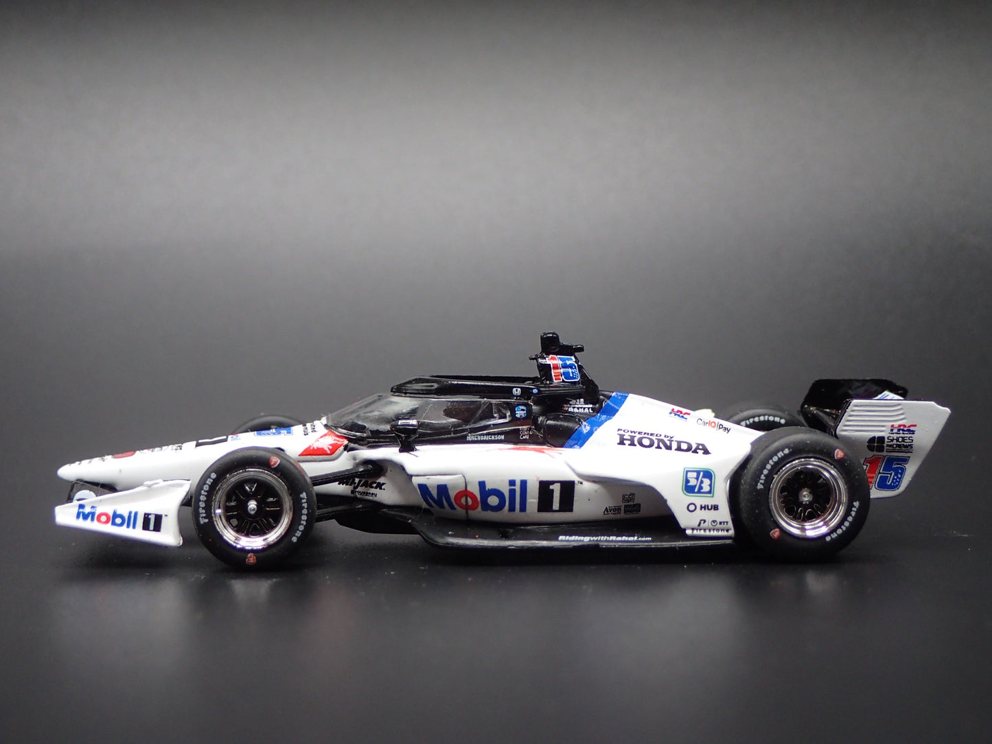 2025 25 INDY RACING HONDA 15 GRAHAM RAHAL MOBIL 1 1:64 SCALE DIECAST MODEL CAR