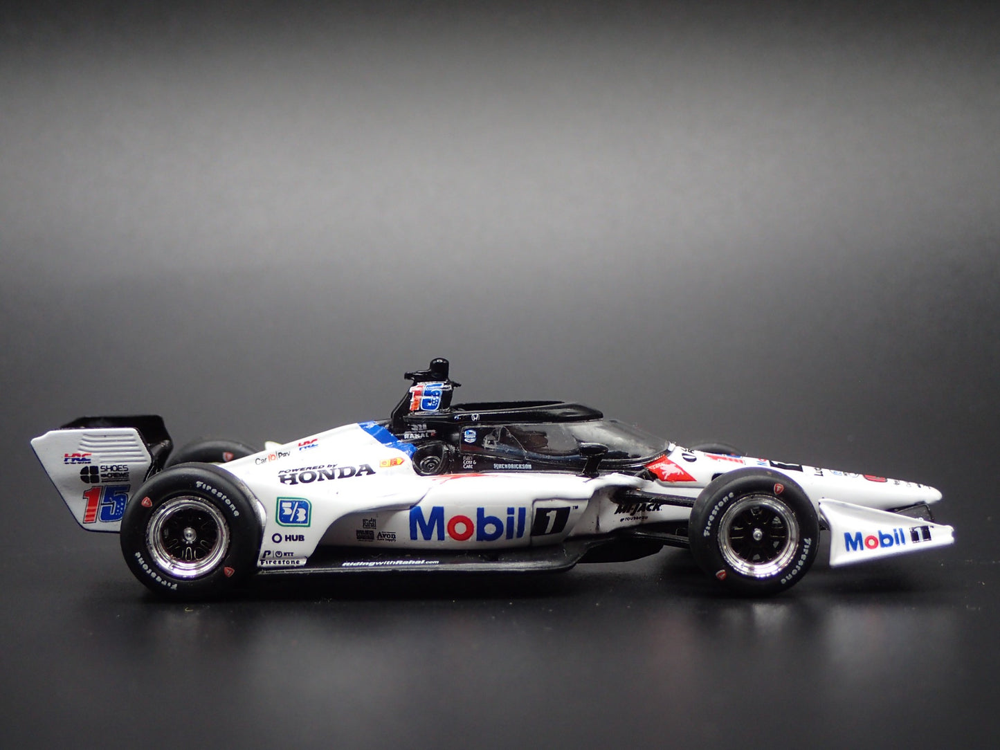2025 25 INDY RACING HONDA 15 GRAHAM RAHAL MOBIL 1 1:64 SCALE DIECAST MODEL CAR