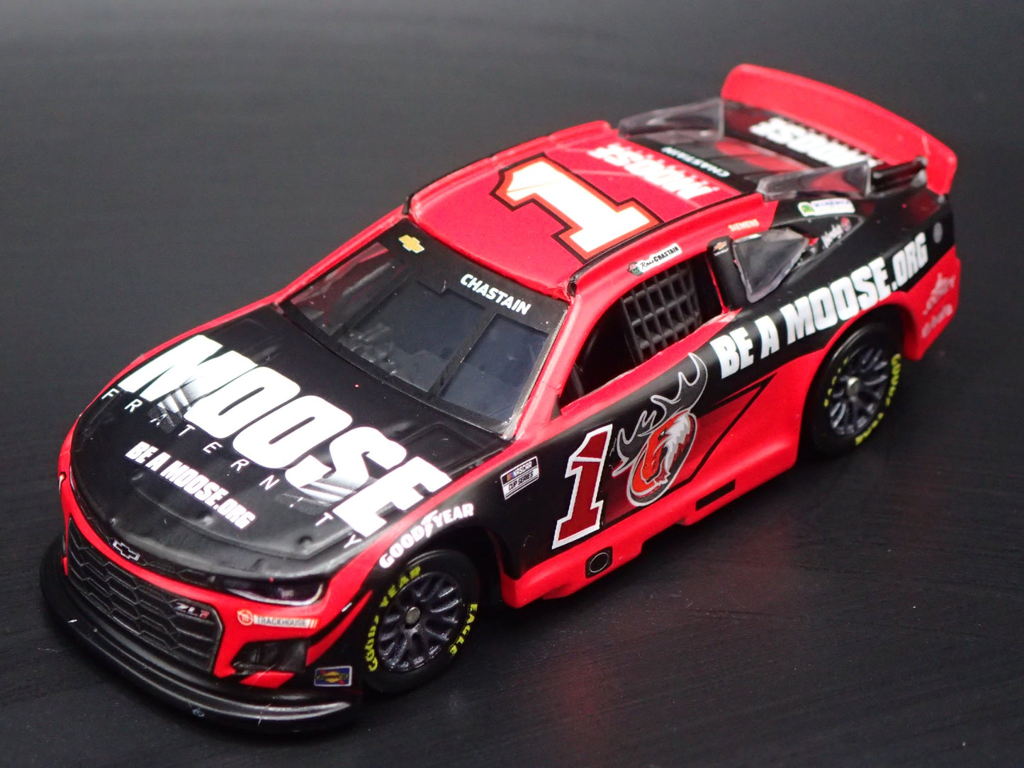 2025 25 CHEVY CHEVROLET #1 ROSS CHASTAIN MOOSE.ORG NASCAR 1:64 DIECAST MODEL CAR