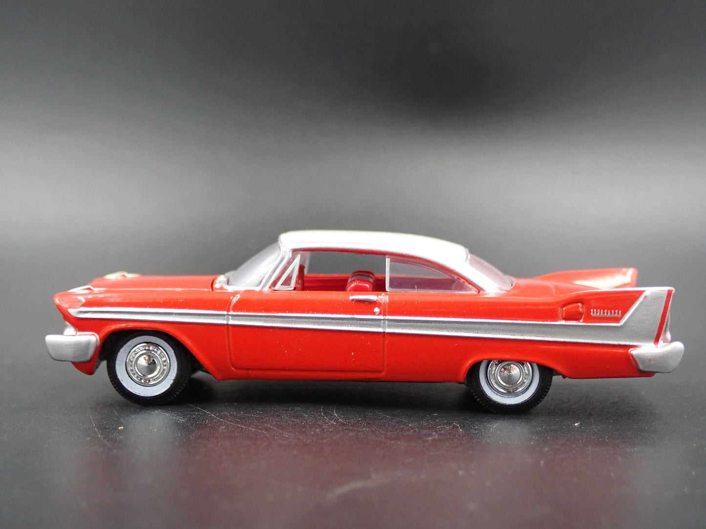 1958 58 PLYMOUTH BELVEDERE RED 1:64 SCALE COLLECTIBLE DIORAMA DIECAST MODEL CAR