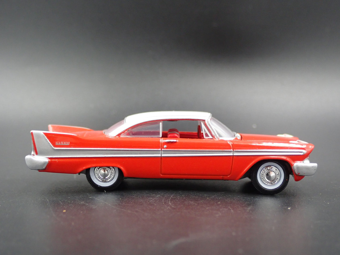 1958 58 PLYMOUTH BELVEDERE RED 1:64 SCALE COLLECTIBLE DIORAMA DIECAST MODEL CAR