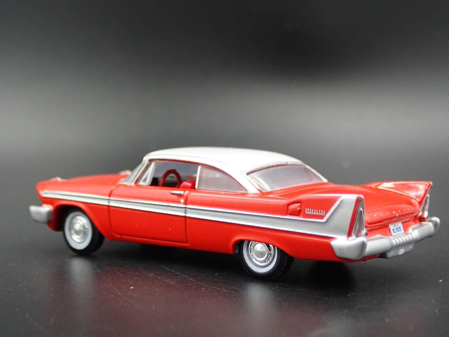 1958 58 PLYMOUTH BELVEDERE RED 1:64 SCALE COLLECTIBLE DIORAMA DIECAST MODEL CAR