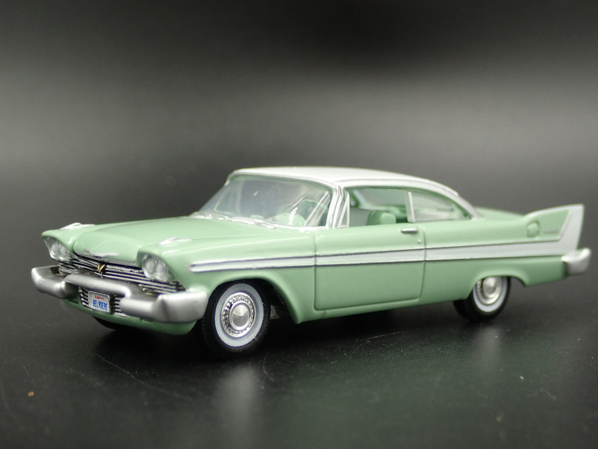 1958 58 PLYMOUTH BELVEDERE RARE 1:64 SCALE COLLECTIBLE DIORAMA DIECAST MODEL CAR-Burning Rubber Toy Company