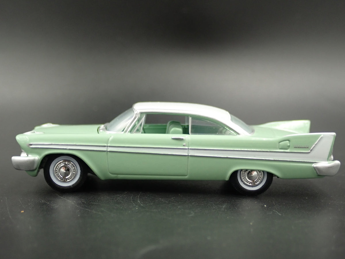 1958 58 PLYMOUTH BELVEDERE RARE 1:64 SCALE COLLECTIBLE DIORAMA DIECAST MODEL CAR-Burning Rubber Toy Company