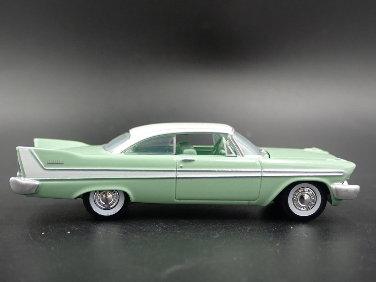 1958 58 PLYMOUTH BELVEDERE RARE 1:64 SCALE COLLECTIBLE DIORAMA DIECAST MODEL CAR-Burning Rubber Toy Company