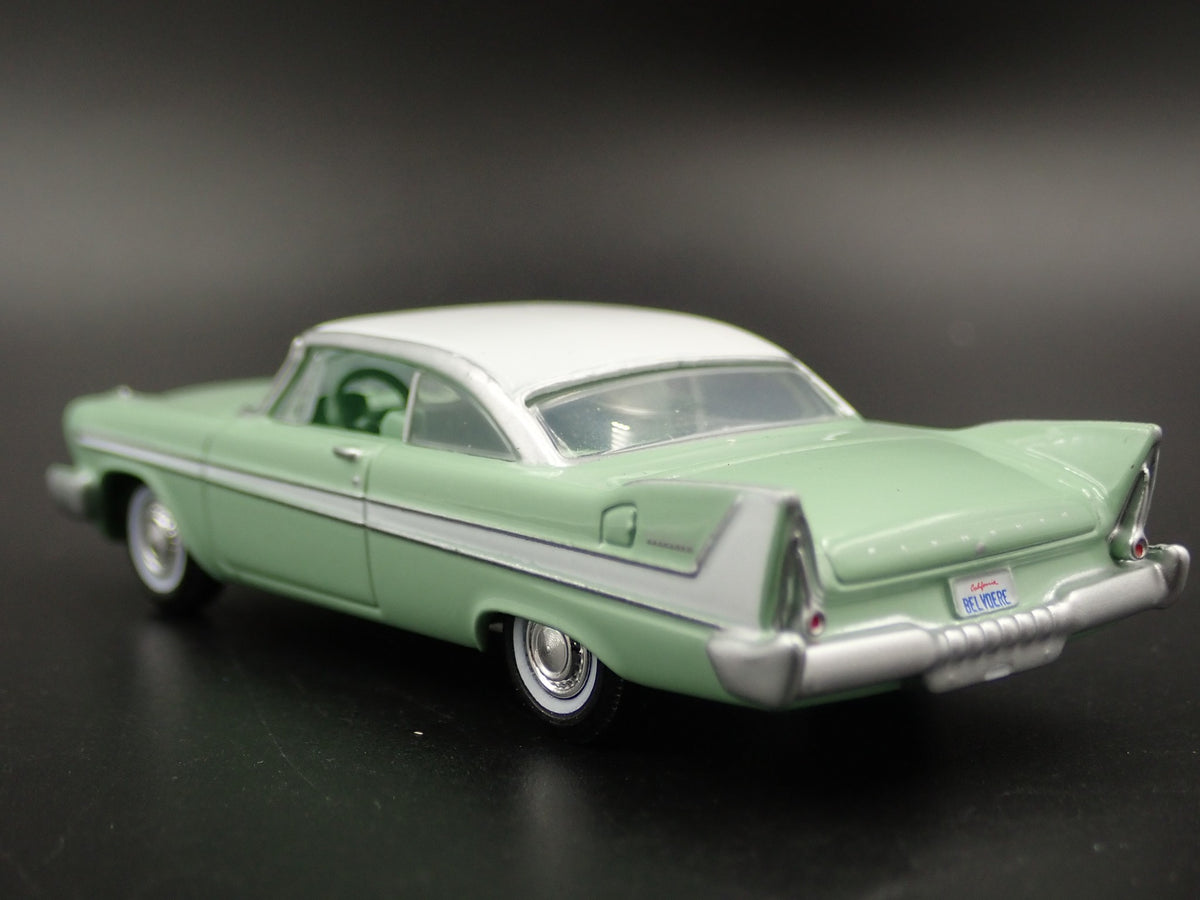 1958 58 PLYMOUTH BELVEDERE RARE 1:64 SCALE COLLECTIBLE DIORAMA DIECAST MODEL CAR-Burning Rubber Toy Company