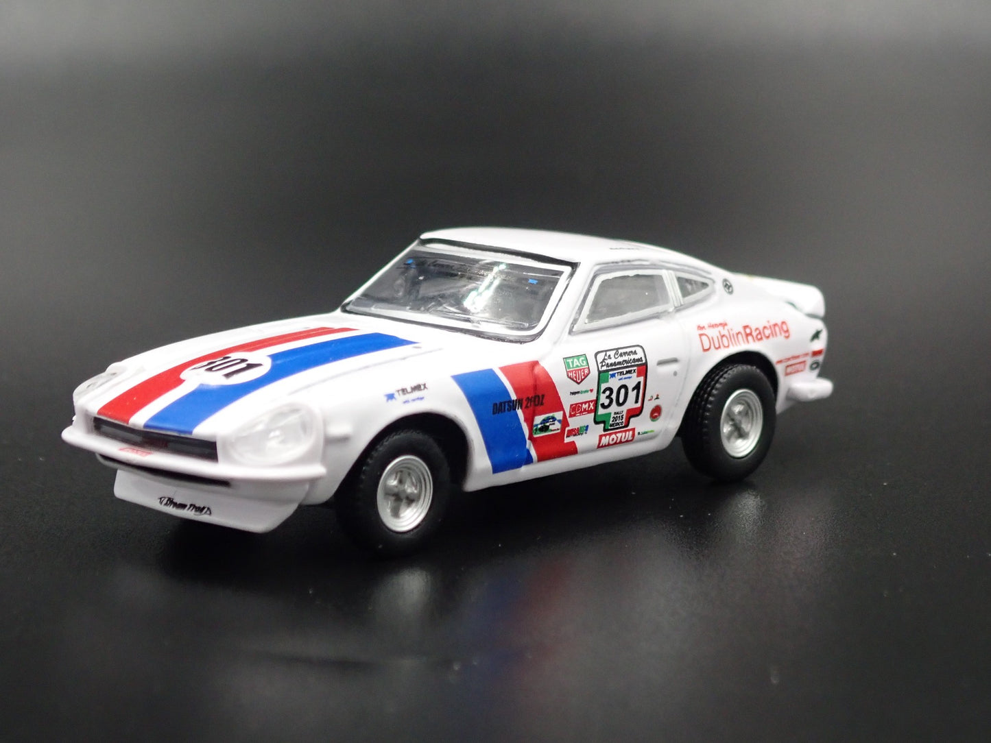 1970-1973 DATSUN 240Z RALLY DUBLIN RACING 1:64 SCALE DIORAMA DIECAST MODEL CAR
