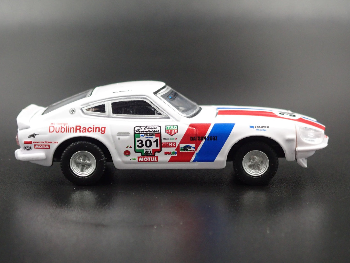 1970-1973 DATSUN 240Z RALLY DUBLIN RACING 1:64 SCALE DIORAMA DIECAST MODEL CAR