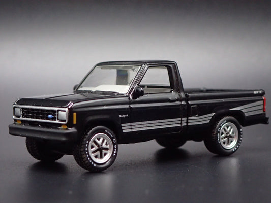1987 87 FORD RANGER STX PICKUP TRUCK BLACK 1:64 SCALE DIORAMA DIECAST MODEL CAR