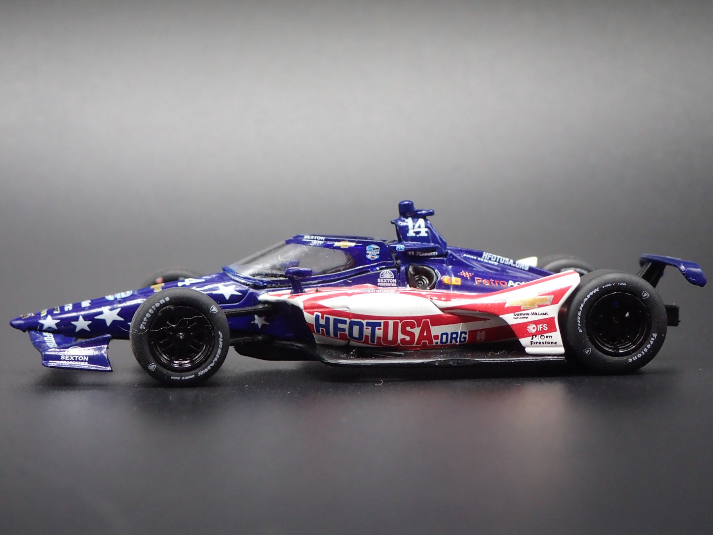 2025 25 INDY CAR CHEVY 14 SANTINO FERRUCCI HFOT USA 1:64 SCALE DIECAST MODEL CAR