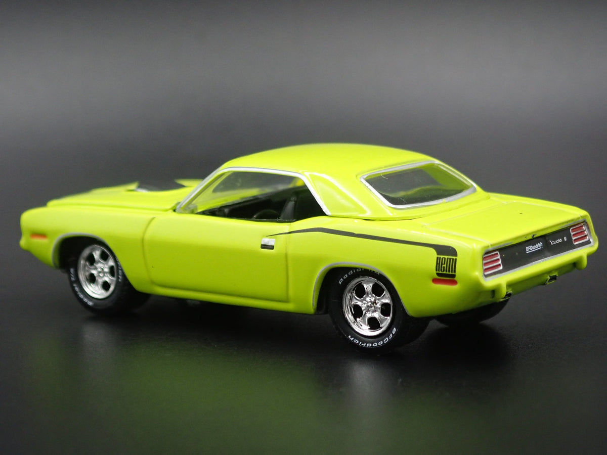 1970 70 PLYMOUTH HEMI CUDA RARE 1:64 SCALE COLLECTIBLE DIORAMA DIECAST MODEL CAR-Burning Rubber Toy Company