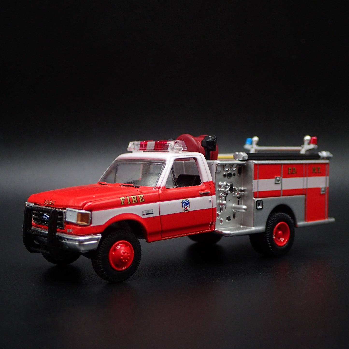 1987 87 FORD F350 MINI PUMPER FIRE TRUCK FDNY NYC 1:64 SCALE DIECAST MODEL CAR