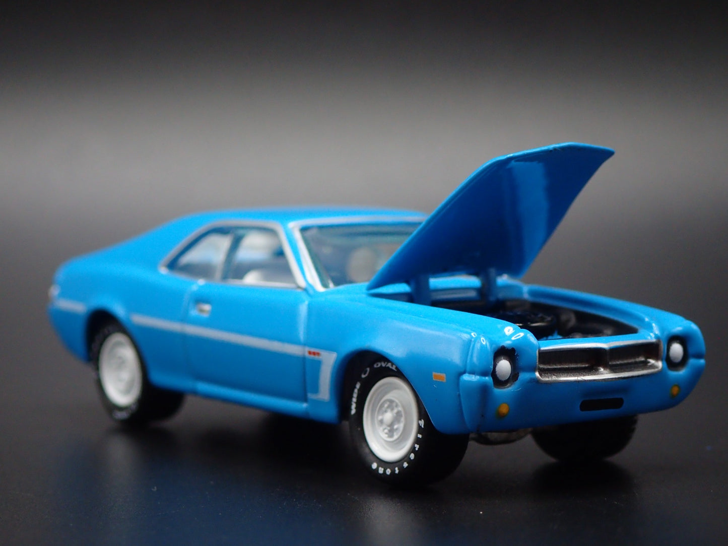 1969 69 AMC JAVELIN MUSCLE CAR SST BLUE 1:64 SCALE DIORAMA DIECAST MODEL CAR