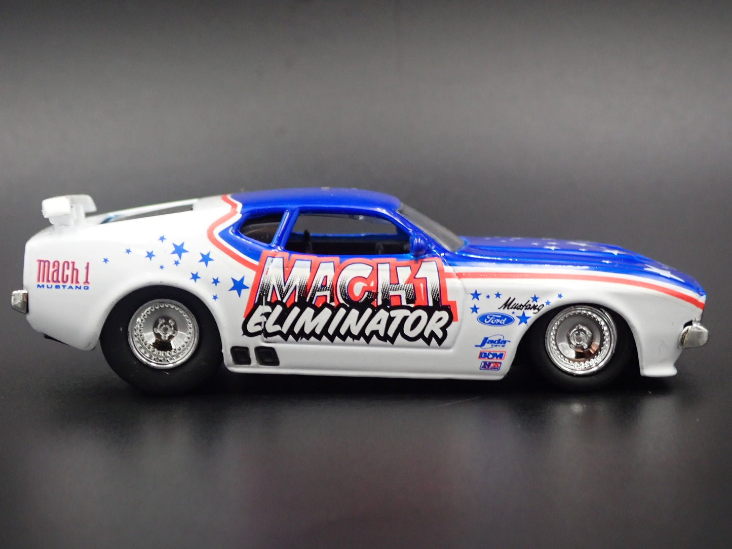 1973 73 FORD MUSTANG MACH 1 ELIMINATOR NHRA 1/64 SCALE DIORAMA DIECAST MODEL CAR