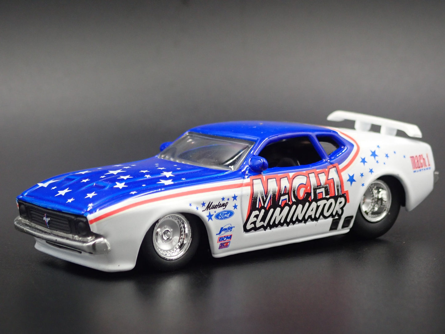 1973 73 FORD MUSTANG MACH 1 ELIMINATOR NHRA 1/64 SCALE DIORAMA DIECAST MODEL CAR