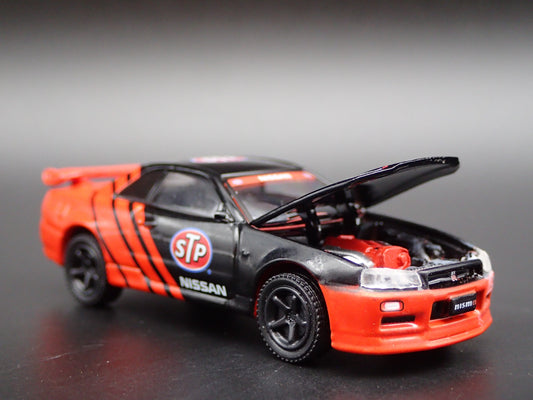 1999-2002 NISSAN SKYLINE GTR R34 STP 1:64 SCALE COLLECTIBLE DIECAST MODEL CAR