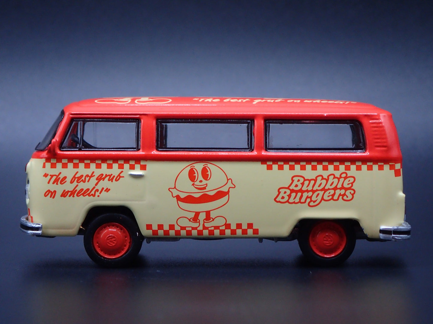 1967-1979 VW VOLKSWAGEN TYPE 2 T2 BUS BUBBIE BURGER 1/64 SCALE DIECAST MODEL CAR