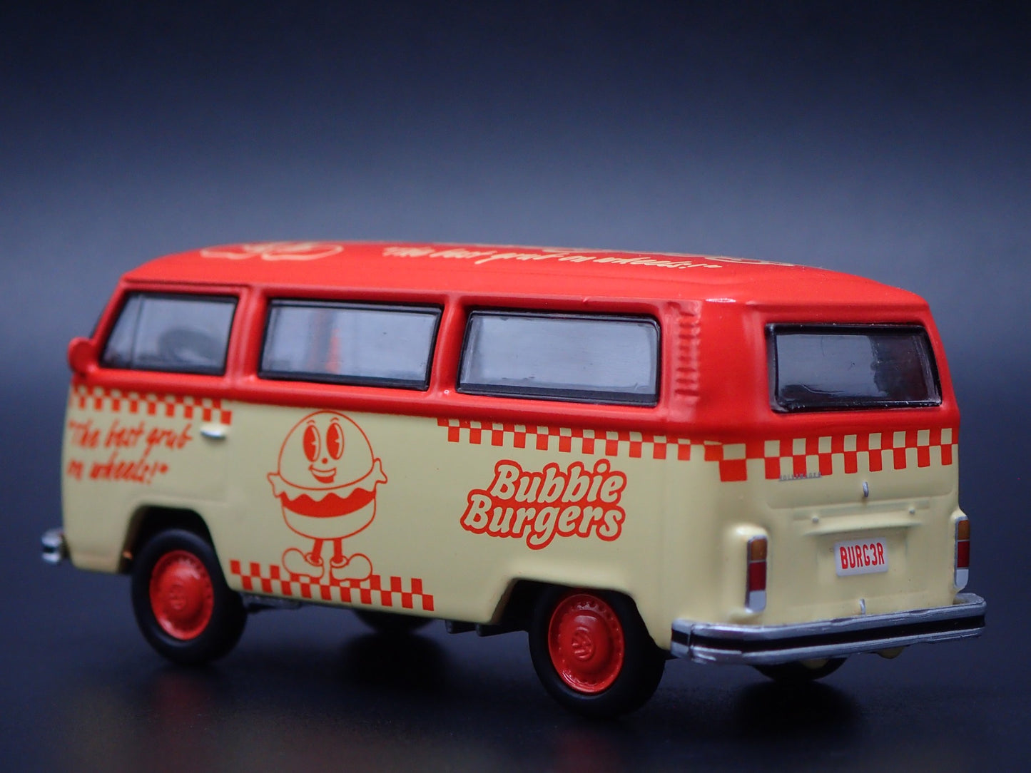 1967-1979 VW VOLKSWAGEN TYPE 2 T2 BUS BUBBIE BURGER 1/64 SCALE DIECAST MODEL CAR