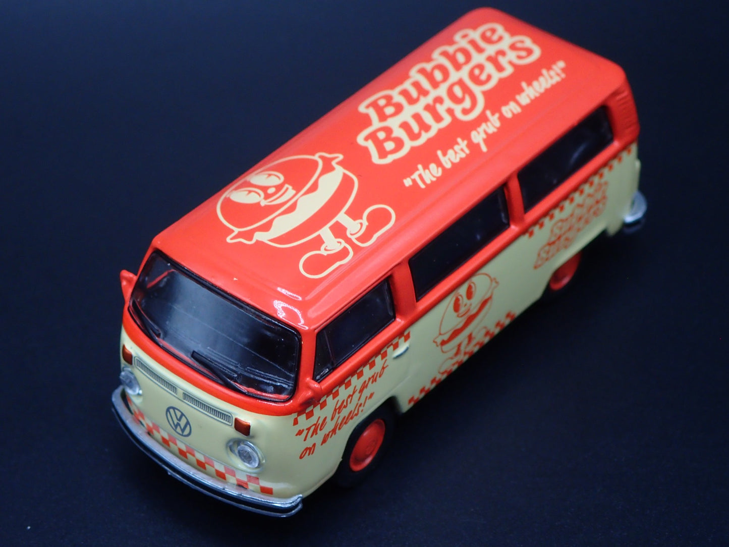 1967-1979 VW VOLKSWAGEN TYPE 2 T2 BUS BUBBIE BURGER 1/64 SCALE DIECAST MODEL CAR