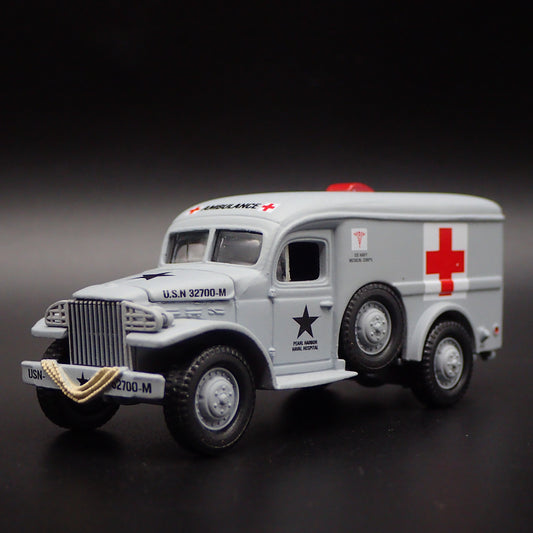 WWII GMC WC54 ARMY MILITARY AMBULANCE GRAY 1:64 SCALE DIORAMA DIECAST MODEL CAR