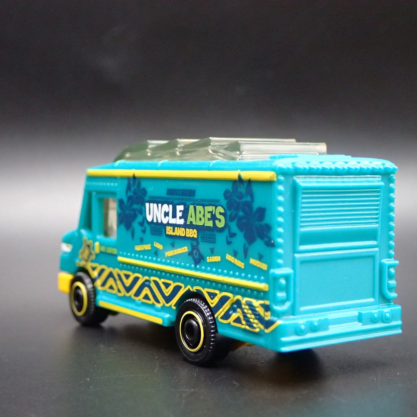 FOOD TRUCK UNCLE ABE'S ISLAND BBQ GREEN 1:64 MB SCALE DIORAMA DIECAST MODEL CAR