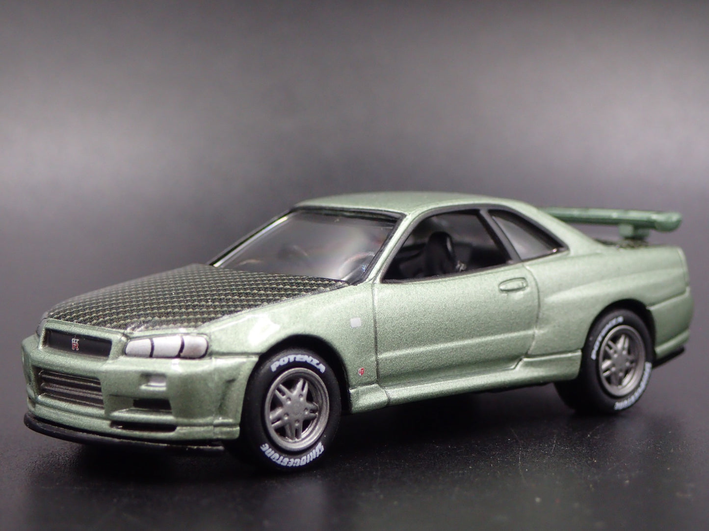 1999-2002 NISSAN SKYLINE GTR R34 BNR34 GREEN 1:64 SCALE DIECAST MODEL CAR