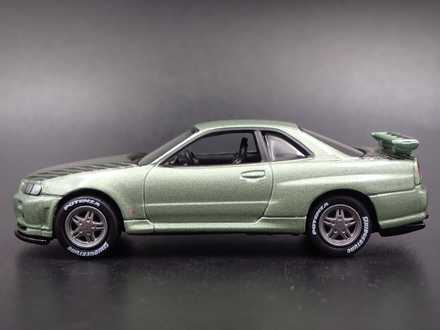 1999-2002 NISSAN SKYLINE GTR R34 BNR34 GREEN 1:64 SCALE DIECAST MODEL CAR