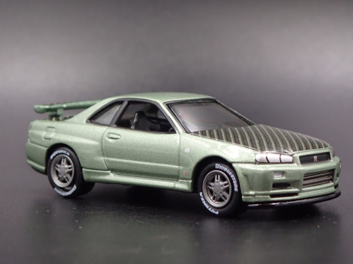 1999-2002 NISSAN SKYLINE GTR R34 BNR34 GREEN 1:64 SCALE DIECAST MODEL CAR