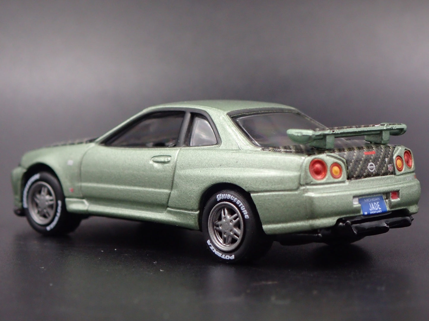 1999-2002 NISSAN SKYLINE GTR R34 BNR34 GREEN 1:64 SCALE DIECAST MODEL CAR