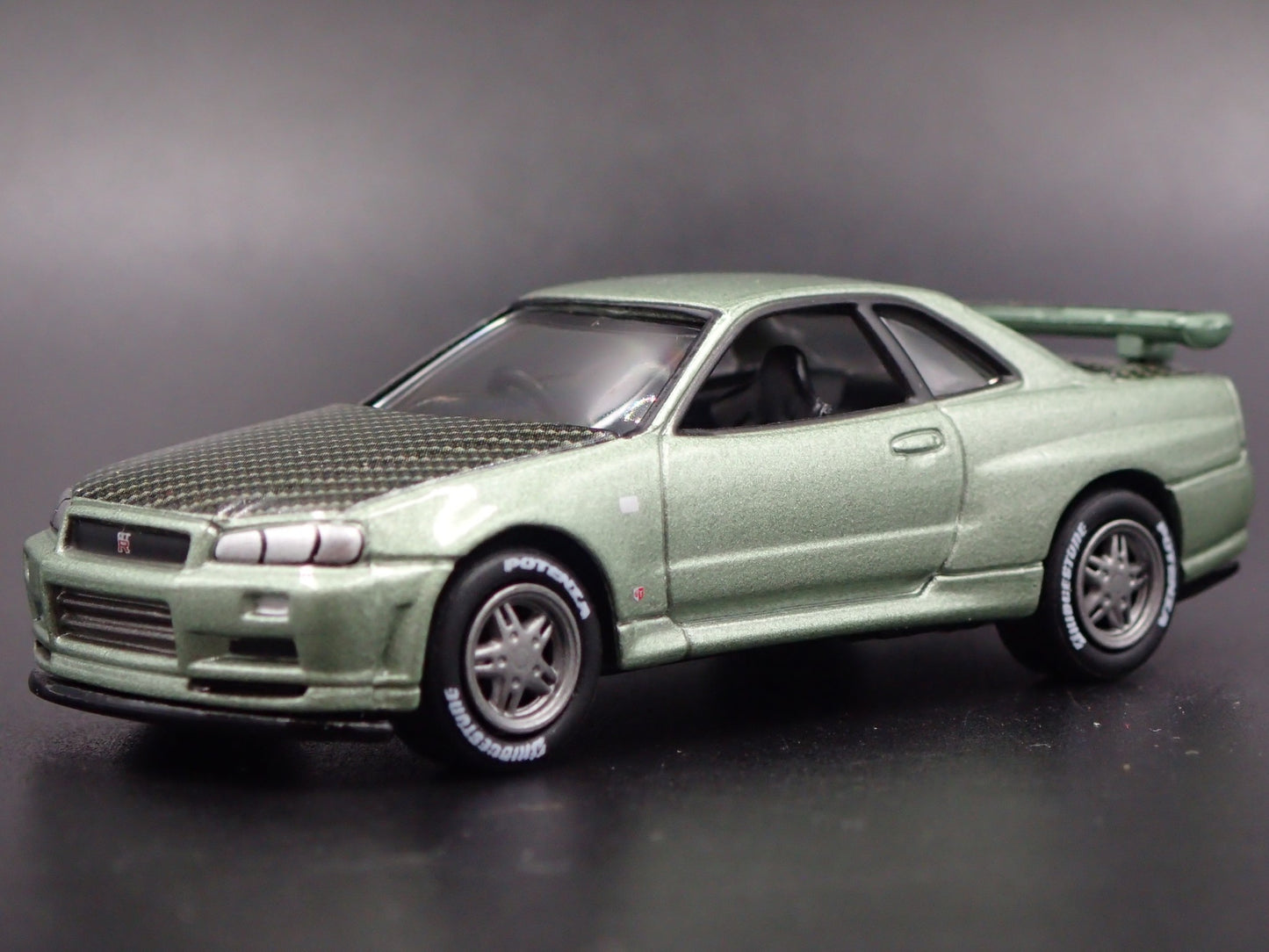 1999-2002 NISSAN SKYLINE GTR R34 BNR34 GREEN 1:64 SCALE DIECAST MODEL CAR