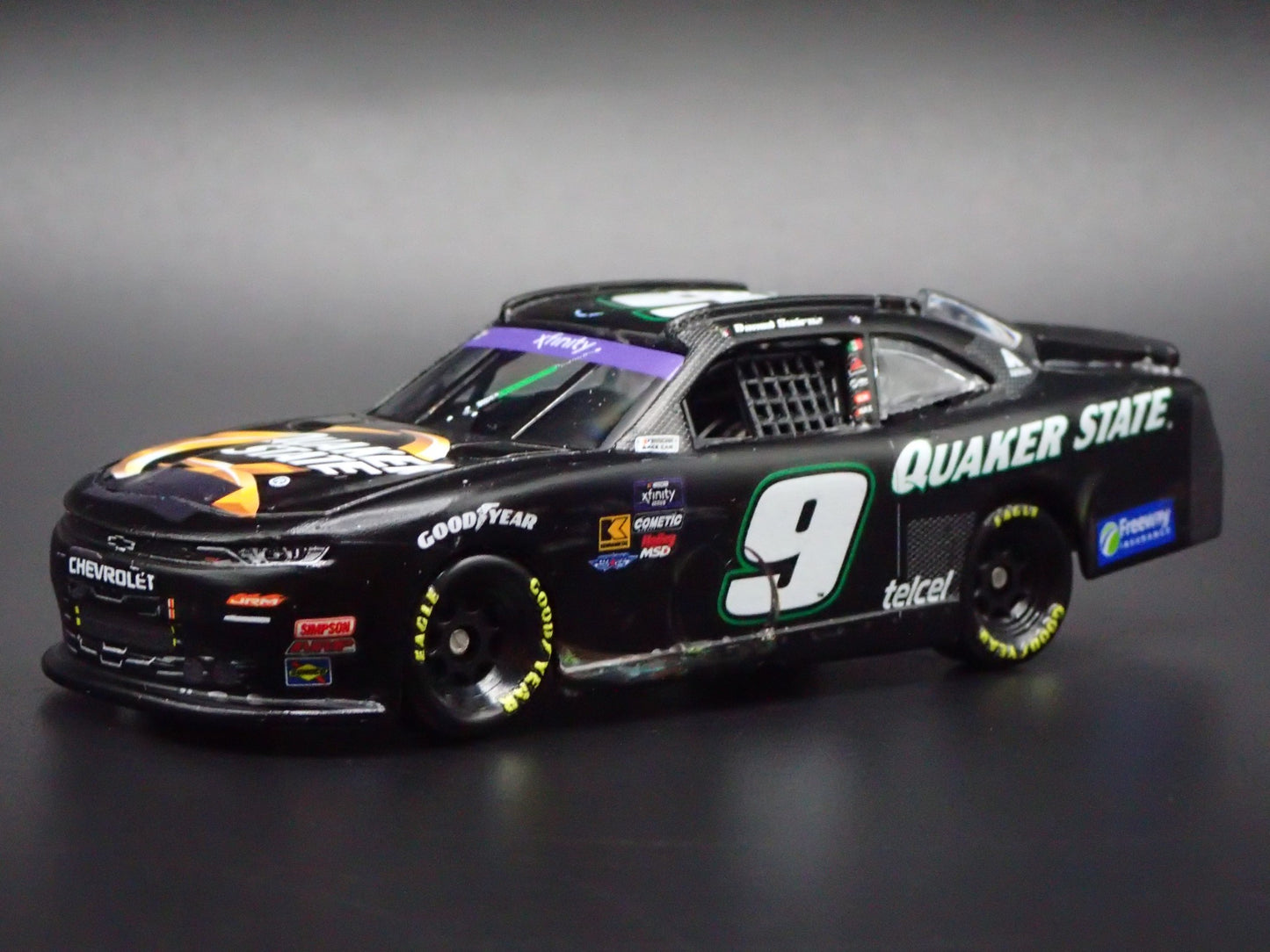2025 25 CHEVROLET 9 DANIEL SUAREZ QUAKER STATE WIN NASCAR 1:64 DIECAST MODEL CAR
