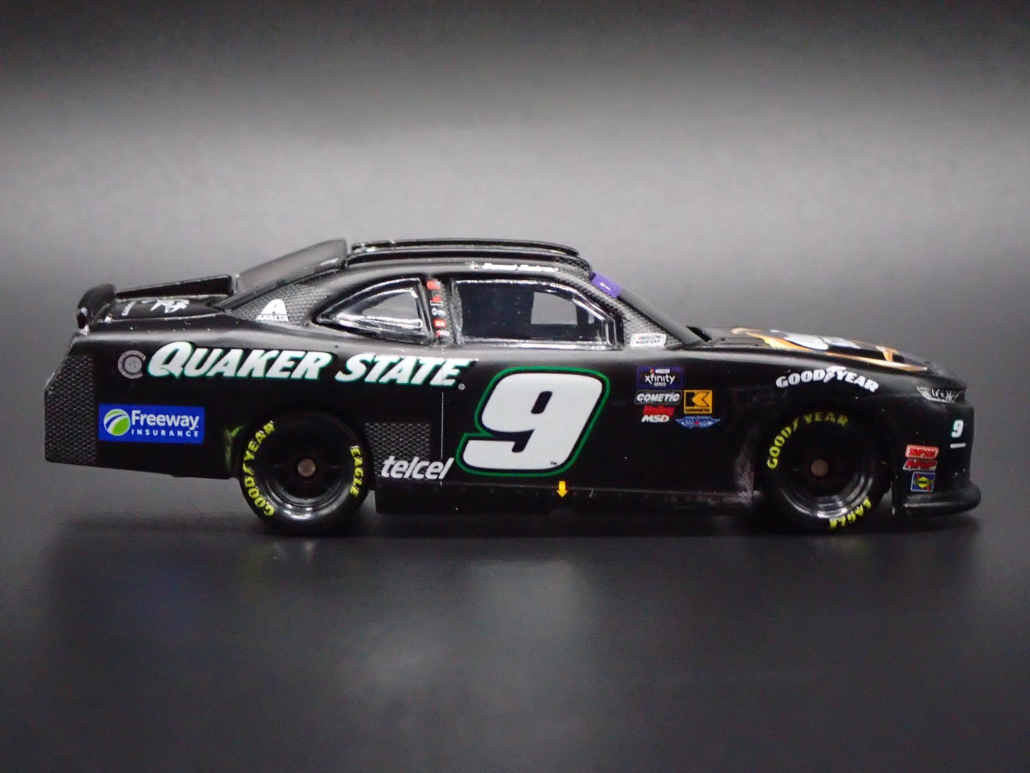 2025 25 CHEVROLET 9 DANIEL SUAREZ QUAKER STATE WIN NASCAR 1:64 DIECAST MODEL CAR