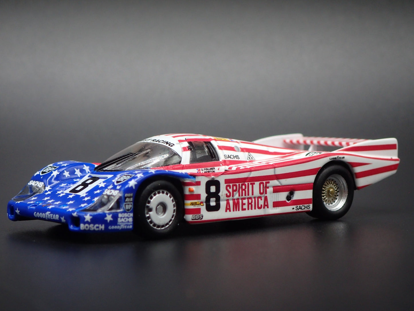 PORSCHE 956 SPIRIT AMERICA  #8 3RD 24H LE MANS 1986 1:64 SCALE DIECAST MODEL CAR