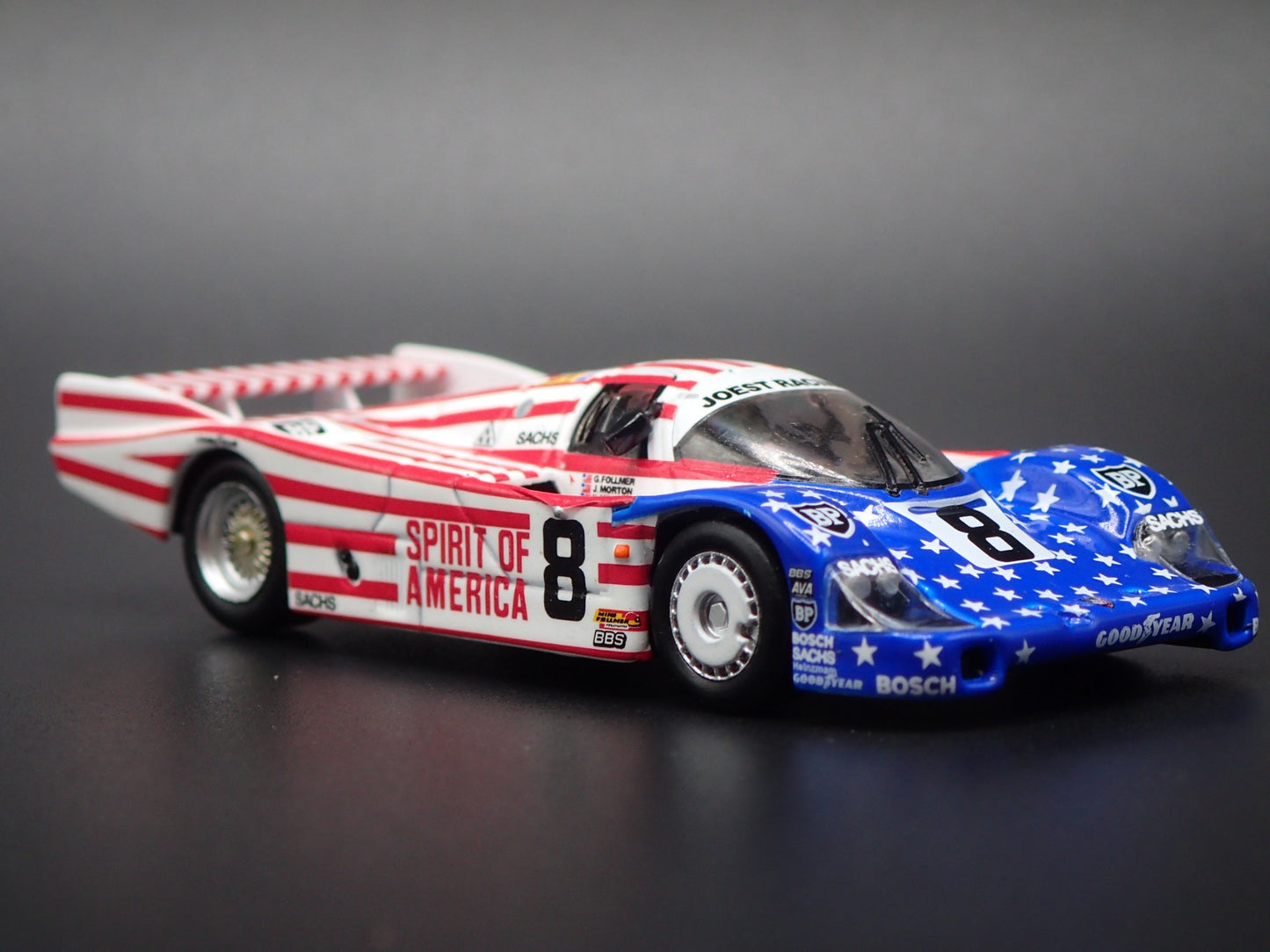 PORSCHE 956 SPIRIT AMERICA  #8 3RD 24H LE MANS 1986 1:64 SCALE DIECAST MODEL CAR