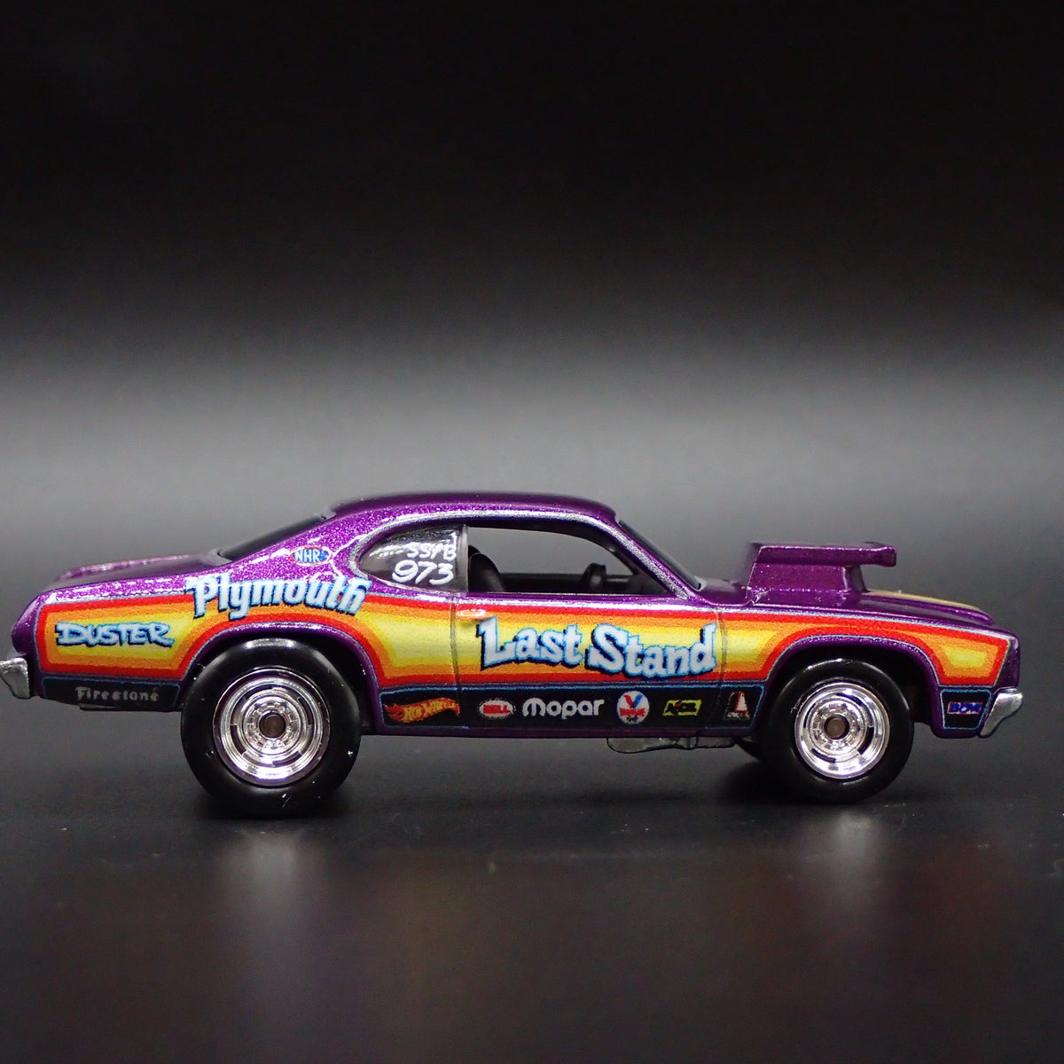 1973 73 PLYMOUTH DUSTER NHRA DRAG LAST STAND RARE 1/64 SCALE DIECAST MODEL CAR-Burning Rubber Toy Company