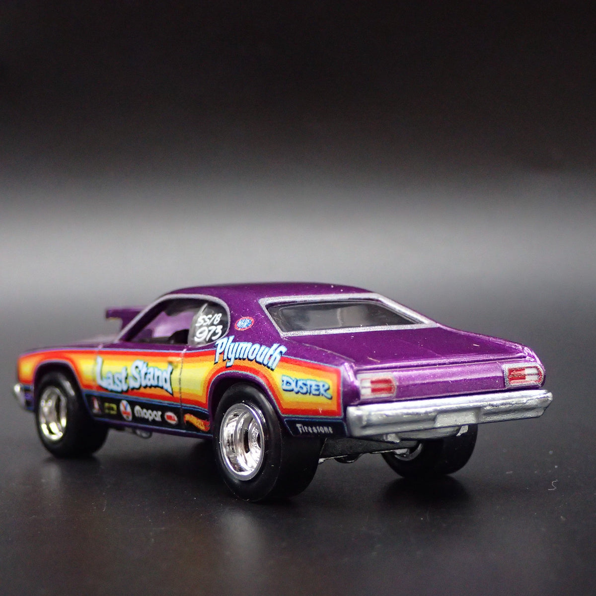 1973 73 PLYMOUTH DUSTER NHRA DRAG LAST STAND RARE 1/64 SCALE DIECAST MODEL CAR-Burning Rubber Toy Company