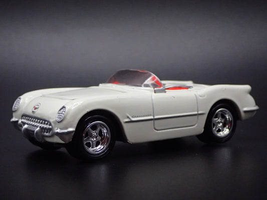 1953 53 CHEVY CHEVROLET CORVETTE CONVERTIBLE WHITE 1:64 SCALE DIECAST MODEL CAR