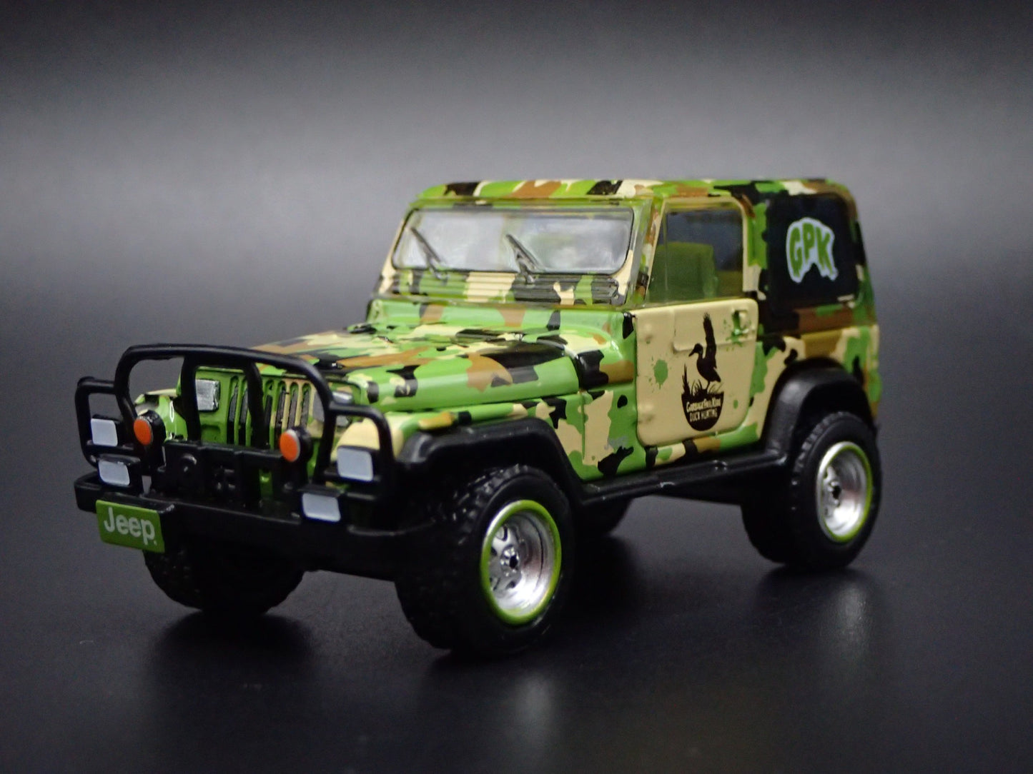 1986-1995 JEEP WRANGLER CJ7 YJ GPK CAMO 1:64 SCALE DIORAMA DIECAST MODEL CAR