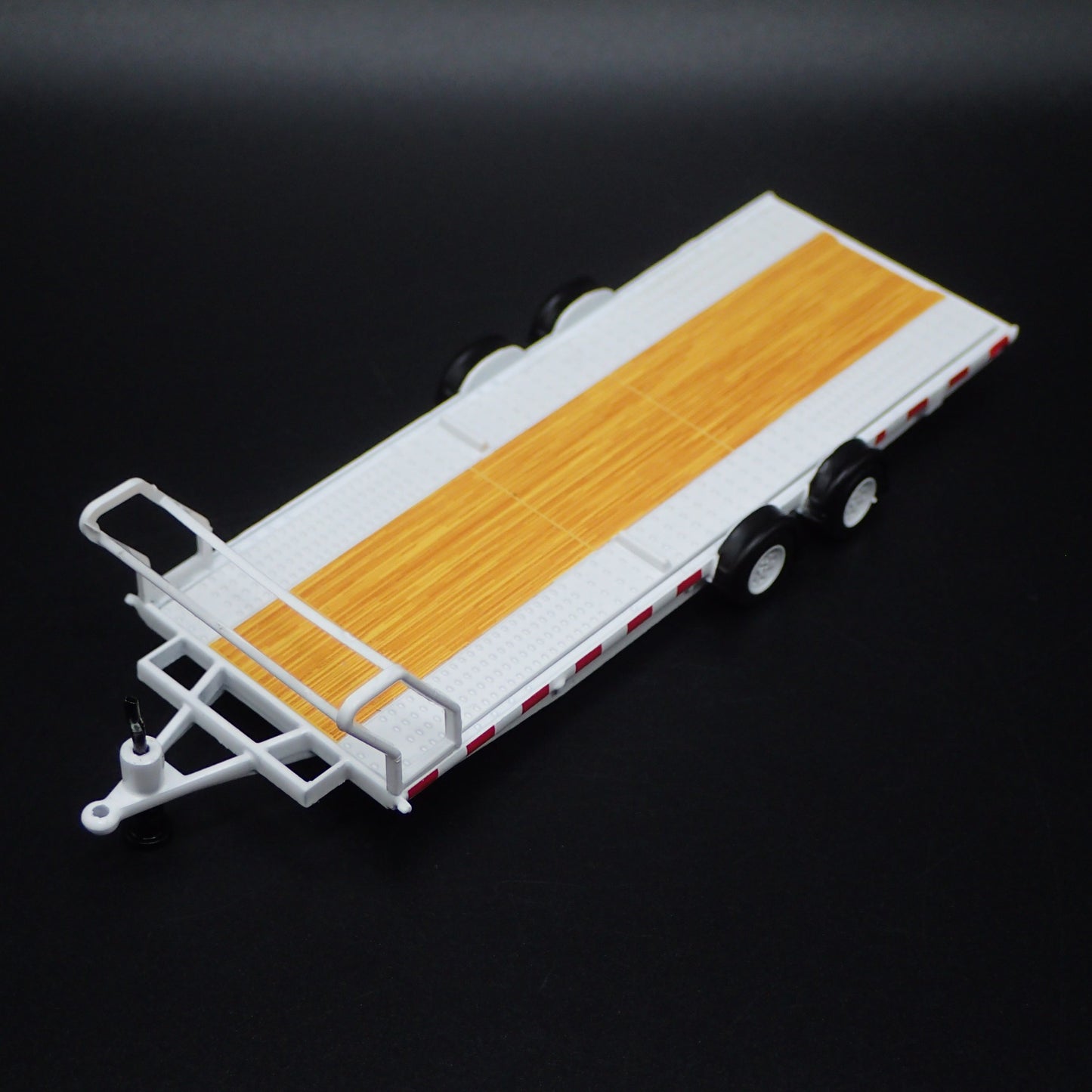 WHITE FLATBED CAR HAULER TRAILER 1:64 SCALE COLLECTIBLE DIORAMA PROP MODEL CAR
