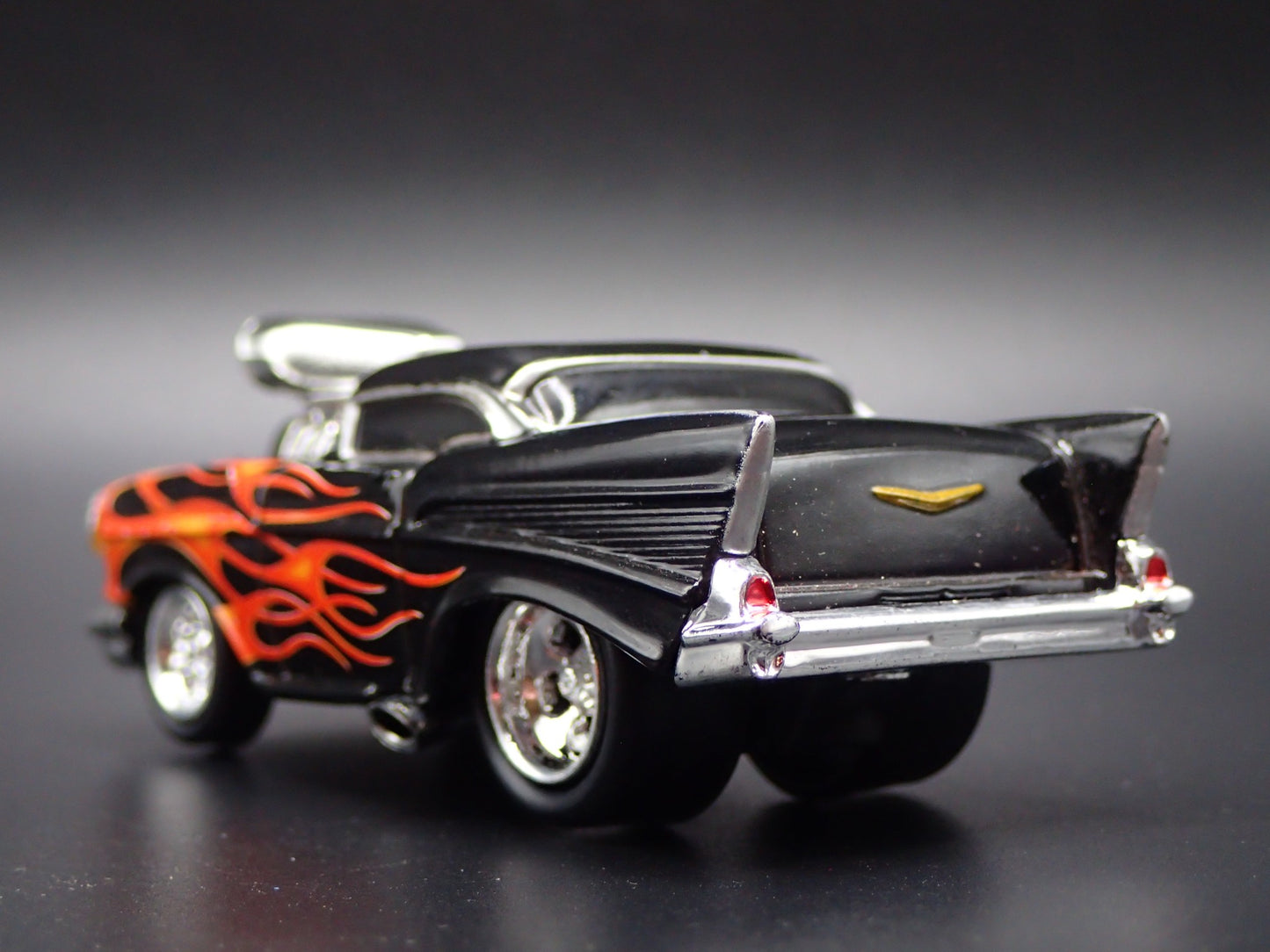 1957 57 CHEVY CHEVROLET BEL AIR w BLOWER BLACK 1:64 SCALE DIECAST MODEL CAR