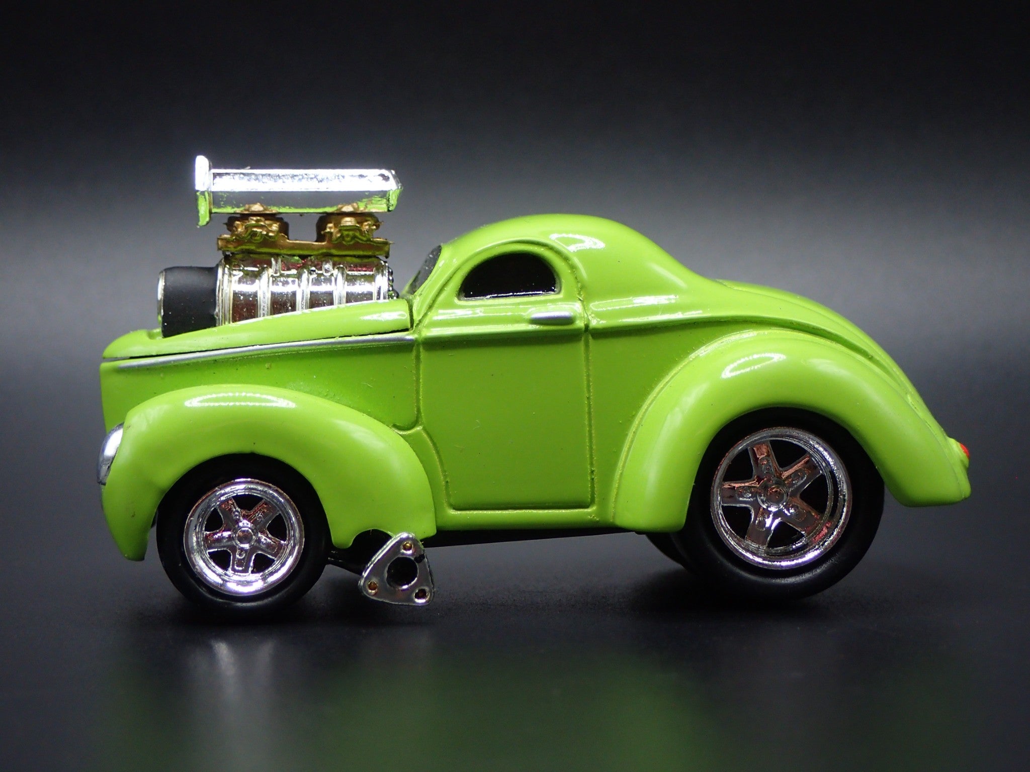 1941 Willys Coupe Gasser ミニカー 1/18 ACME 1941 Willys Red Flamed Gasser (Red with yellow